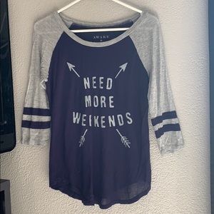 blue and grey shirt